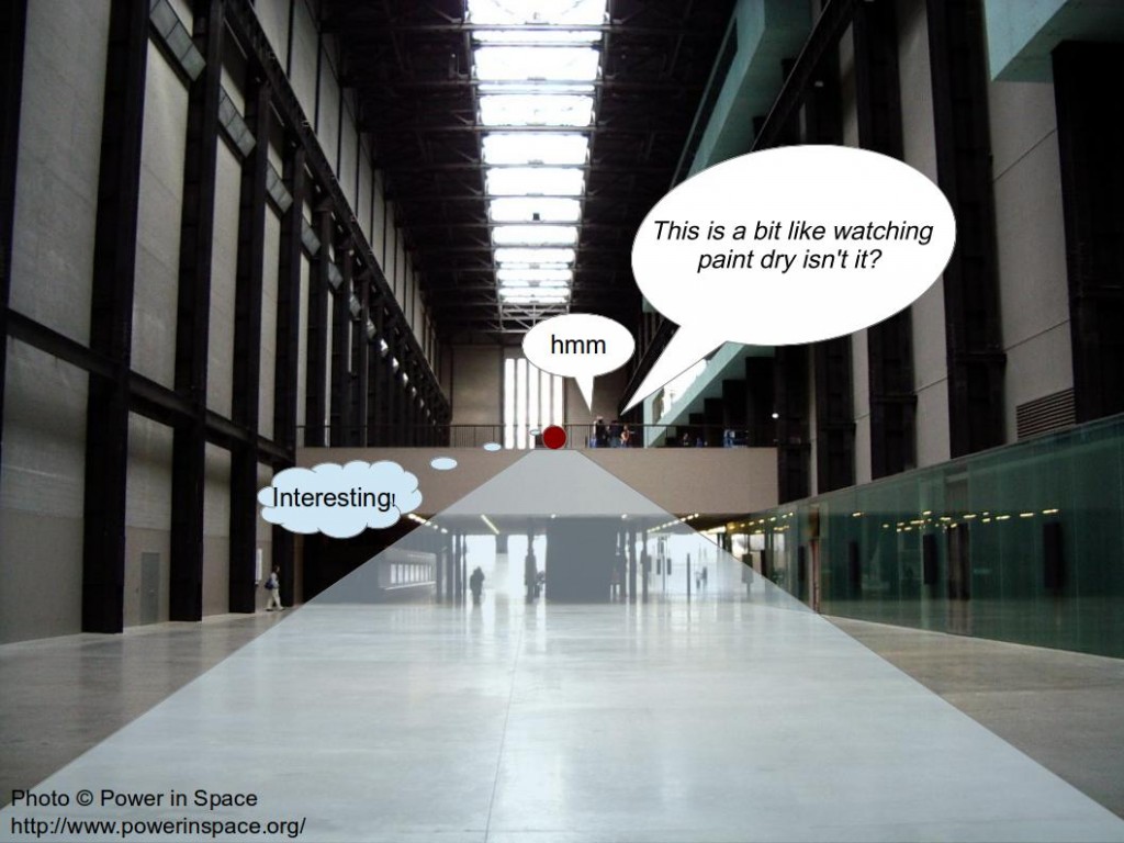 The position from which I recorded visitor interactions at Tate Modern 